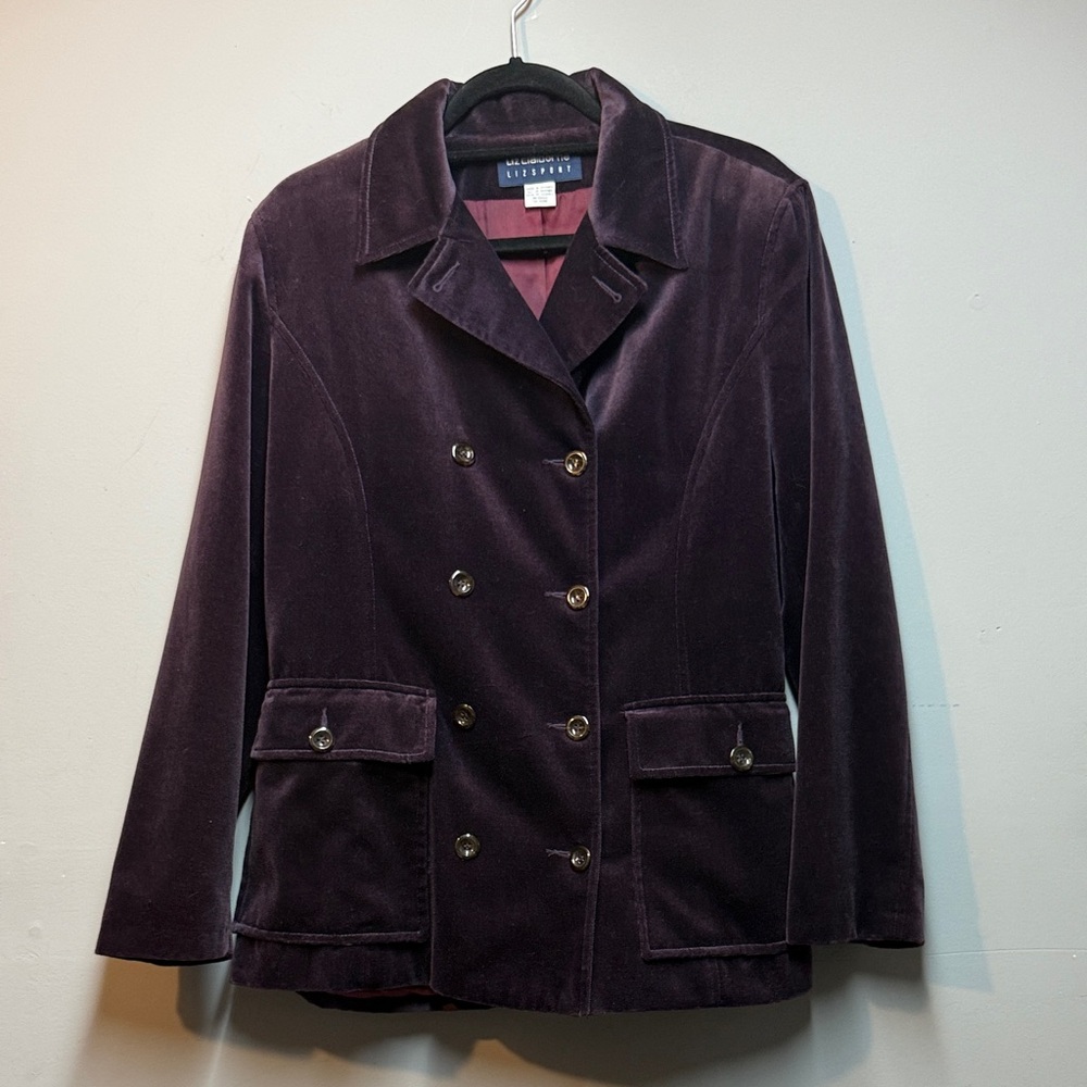 Vintage - Liz Claiborne sport Deep Purple Velvet double breasted jacket